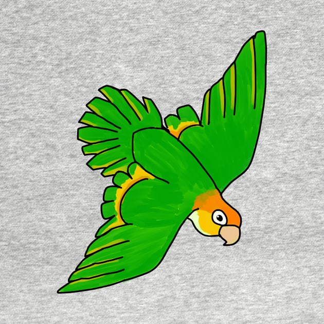 White-bellied Caique by Peanutbutter Jackdaw